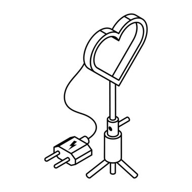 Elektrik dolgu vektörü çizimi olan aşk kalbi