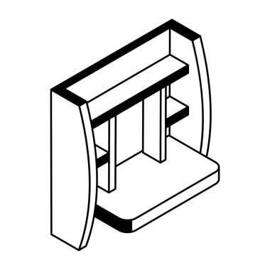 raf simgesi, vektör taslağı çizimi, ev mobilyası