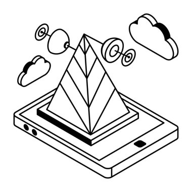 İnternet Teknolojisi Düz Özet Simgesi