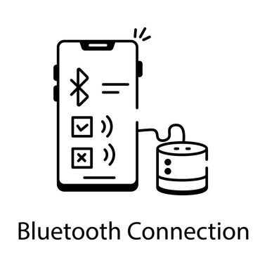 Bluetooth bağlantı simgesi, modern düz tasarımın vektörü