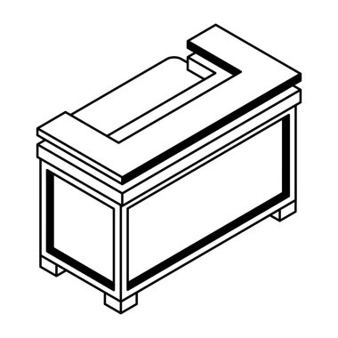  Resepsiyon tezgahının izometrik simgesi
