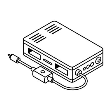 bilgisayar donanımı teknolojisi simgesi vektör illüstrasyon grafik tasarımı