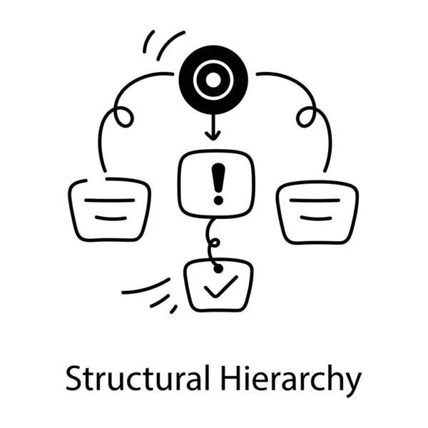 Structural Hierarchy Icon Flat Design Vector Illustration — Stock Vector