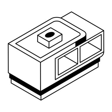 Ahşap bir odanın izometrik simgesi
