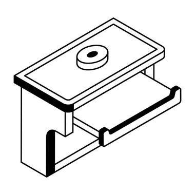 Bilgisayar rafının izometrik simgesi