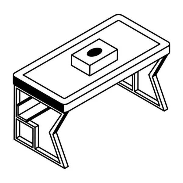 带有纸盒图标的木制桌子 矢量说明 — 图库矢量图片