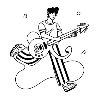 Gitar vektörü oynayan adam 