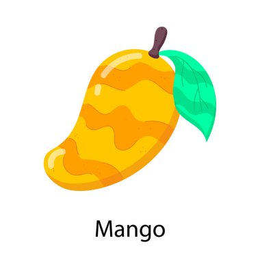 Beyaz arkaplanda izole edilmiş mango meyve simgesi