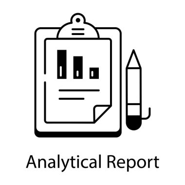 analitik rapor satırı simgesi, vektör illüstrasyonu