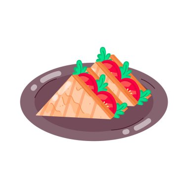 Sandviç düz vektör simgesi.