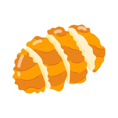 Tavuk parçaları tasvir eden kullanışlı düz bir çıkartma.