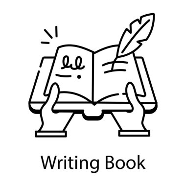 Kitap ve ellerin satır simgesi