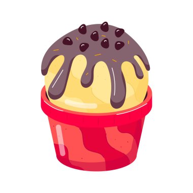 Çikolatalı dondurma ikonu vektör illüstrasyonu 