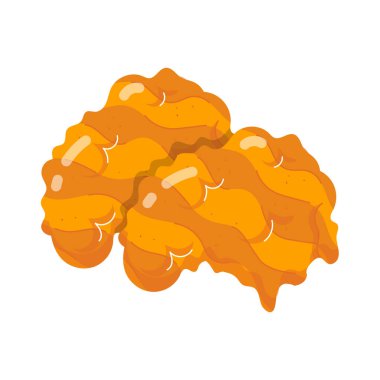 Beyaz arka planda lezzetli kızarmış tavuk vektörü