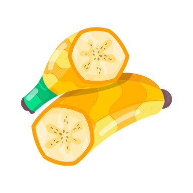 muz yarımları simge vektör illüstrasyonu 