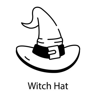 cadı şapka simgesi vektör illüstrasyonu 