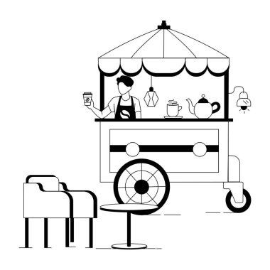 Kahve molası. vektör illüstrasyonu