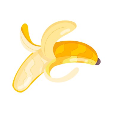 Çizgi film muz simgesinin vektör illüstrasyonu