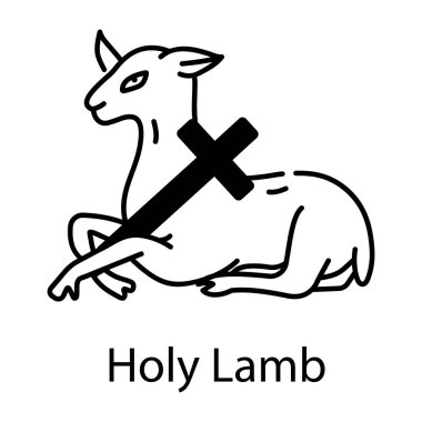 Kutsal kuzu ikonu. özet çizim tasarımı 