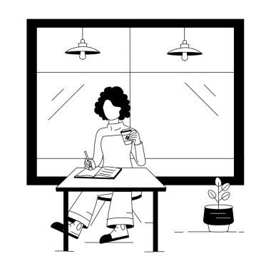 Modern Espresso Kafe Doğrusal Resimler