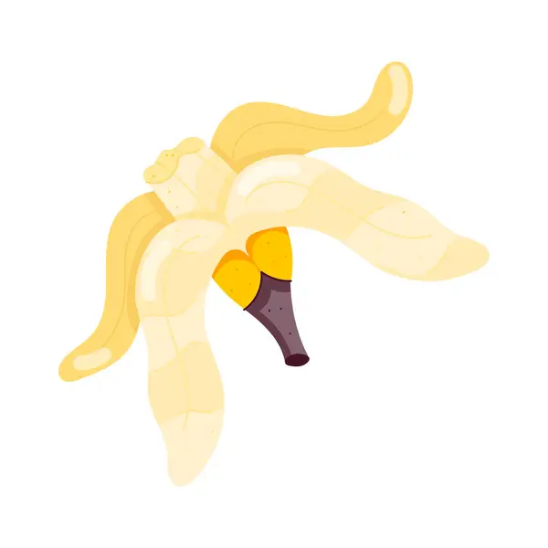 Bitten Banana Isolated White Background Stock Vector