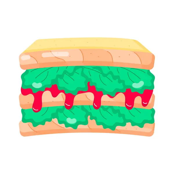 Sandwich Icon Vector Illustration Isolated White Background Stock Illustration