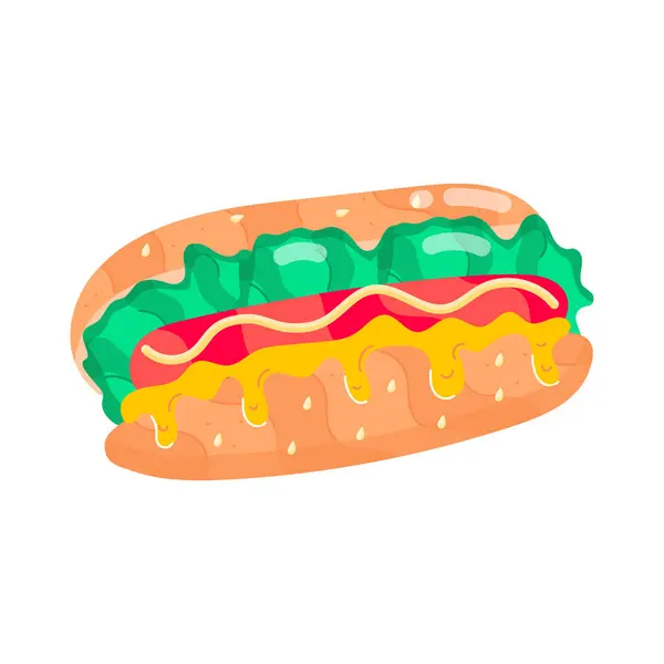 Hot Dog Icon Vector Illustration Stock Vector