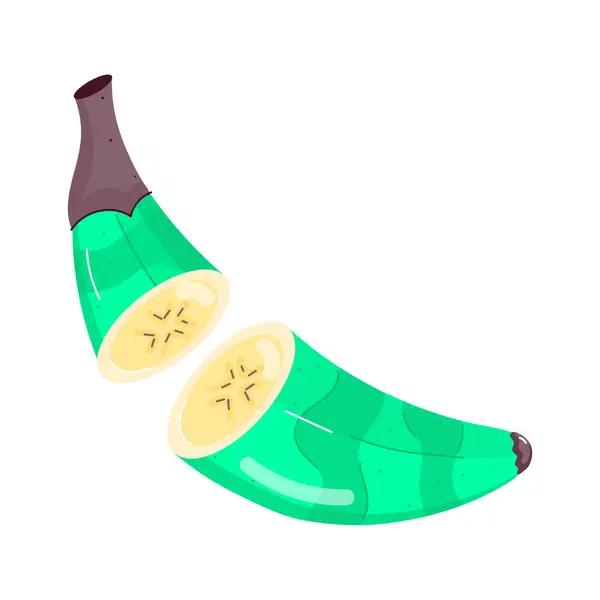 Green Banana Icon Vector Illustration Vector Graphics
