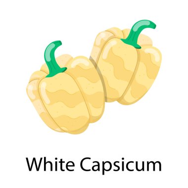 Çizgi film beyaz Capsicum 'un vektör çizimi 