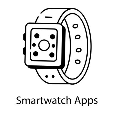 Satır tasarımı vektör illüstrasyon tasarımında akıllı twatch simgesi