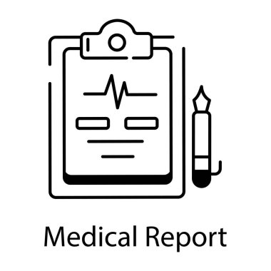 Tıbbi rapor simgesi içinde içini kaplamak çizmek