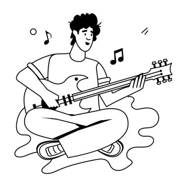 Gitar çalan adam, vektör çizimi