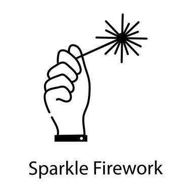 Taslak biçiminde ışıltılı havai fişek simgesi