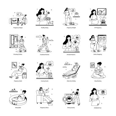 Hamilelik Rutin Düz Simgelerinin sonuncusu