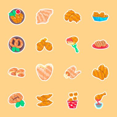 16 Moda Tavuk Lezzeti Koleksiyonu Düz Çıkartması