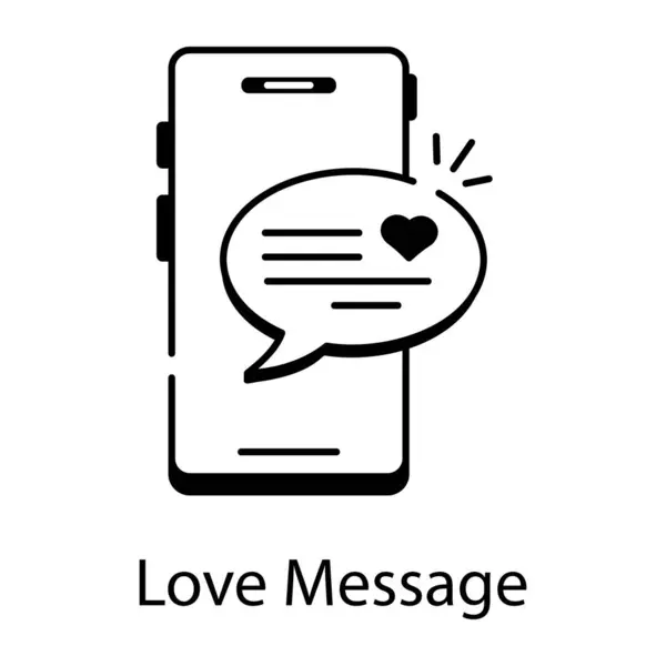 Vector Illustration Love Message Phone Icon Design Stock Vector