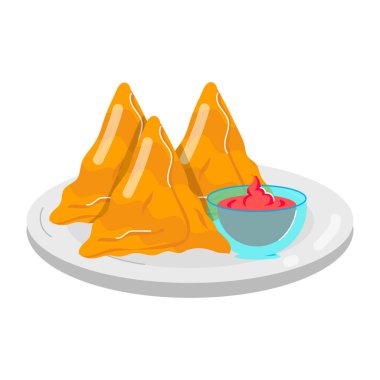 Lezzetli çizgi film yemek vektörü çizimi