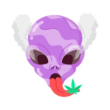 Kulaklıklı insan uzaylının vektör karikatür karakteri