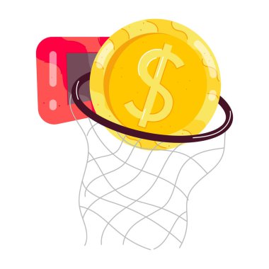 Dolar sembollü para çantası ve top.