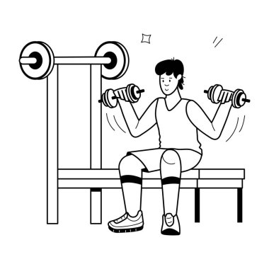 Spor salonunda dumbbells ile adam