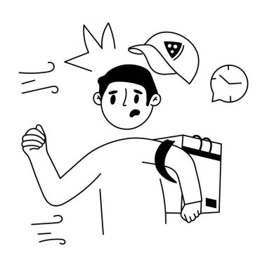 Akıllı telefon karikatür vektör illüstrasyon grafik tasarımı olan adam