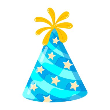 Beyaz arkaplanda doğum günü şapkası