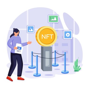 nft token simge konsept vektör çizimi.