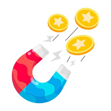 Bozuk paraların çizgi film simgesinin vektör çizimi