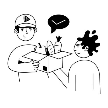 Paket kutulu teslimatçı.