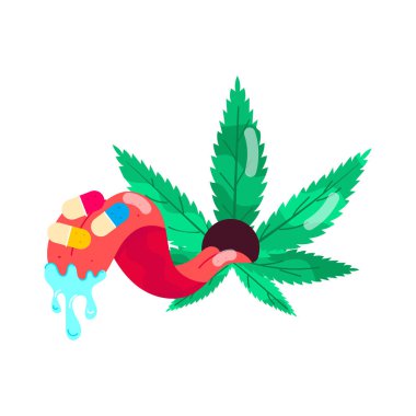 Esrarın moda düz stil etiketi