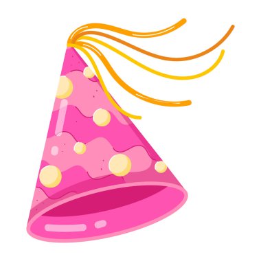 Beyaz arkaplanda izole edilmiş renkli parti şapka simgesi