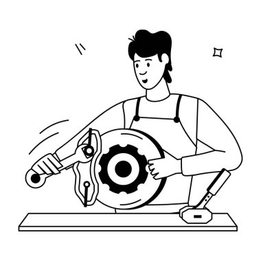 araba servisi simgesi, özet illüstrasyon