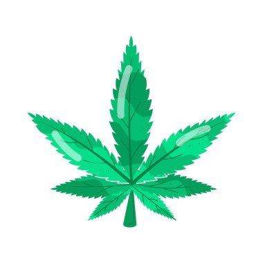Kenevir yaprağı ikonu. web tasarımı için marihuana vektör simgesinin karikatür çizimi