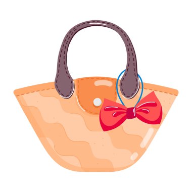 Yay vektör resimli şirin kız çantası